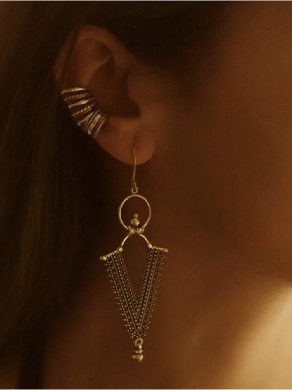 Noir Kala 925 Silver Mythic Dangle Earrings